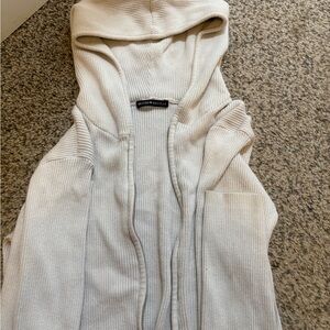 Brandy Melville Cream Ribbed Knit Top